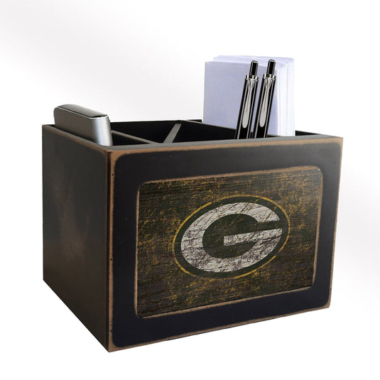 Fan Creations Desktop Stand Green Bay Packers Distressed Desktop Organizer With Team Color