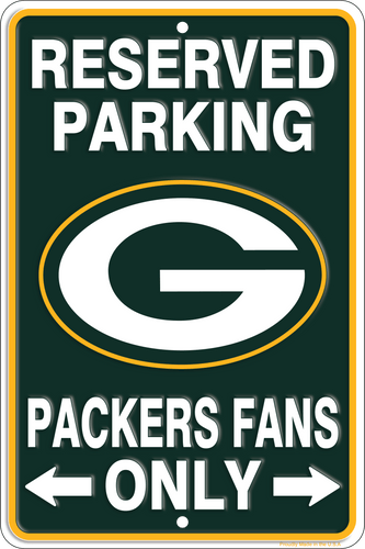 Fan Creations Wall Decor Green Bay Packers Reserved Parking Metal 12x18in