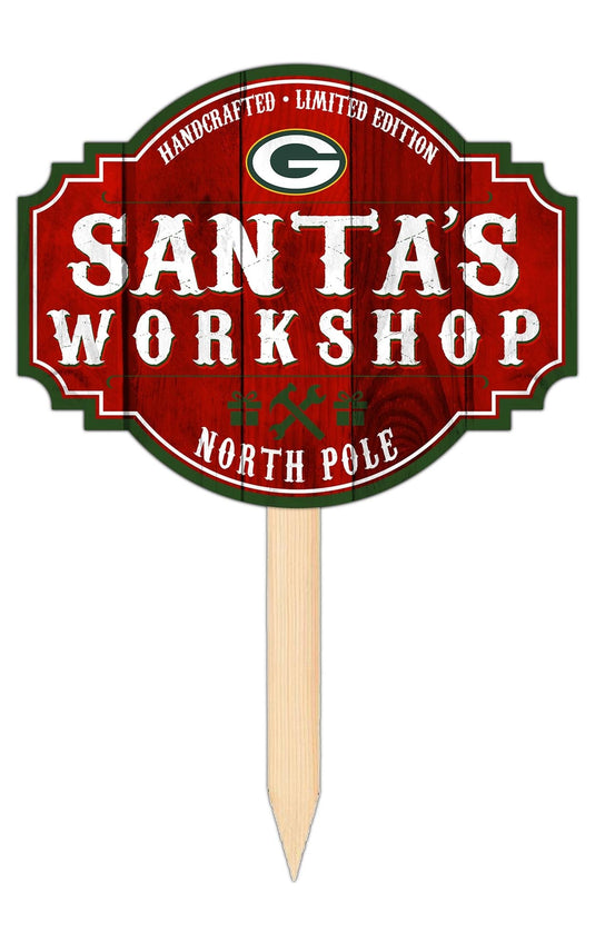 Fan Creations Holiday Home Decor Green Bay Packers Santa's Workshop Tavern Sign 12in