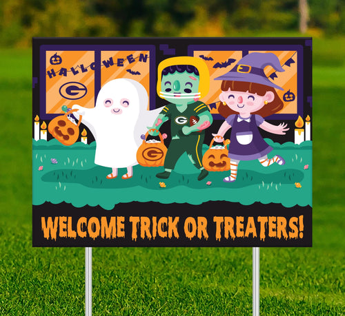 Fan Creations Yard Sign Green Bay Packers Welcome Trick or Treaters Yard Sign