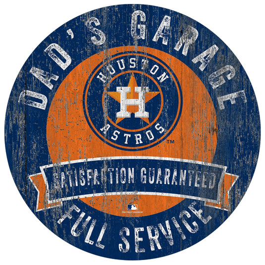 Fan Creations 12" Circle Houston Astros Dad's Garage Sign