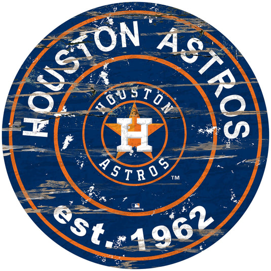 Fan Creations 24" Wall Art Houston Astros Distressed 24" Round Sign