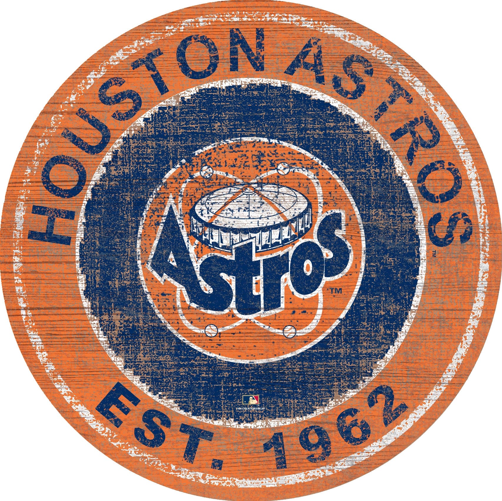 Houston Astros 24 Heritage Logo Round Sign