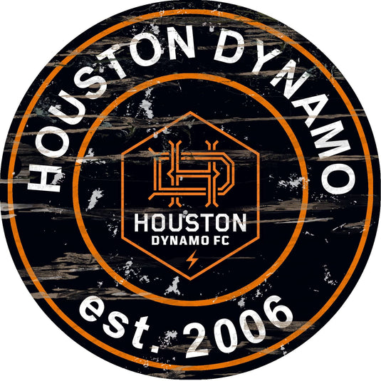 Fan Creations 24" Wall Art Houston Dynamo Distressed 24" Round Sign