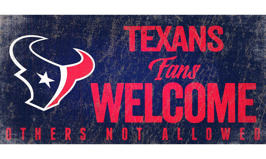 Fan Creations 6x12 Sign Houston Texans Fans Welcome Sign