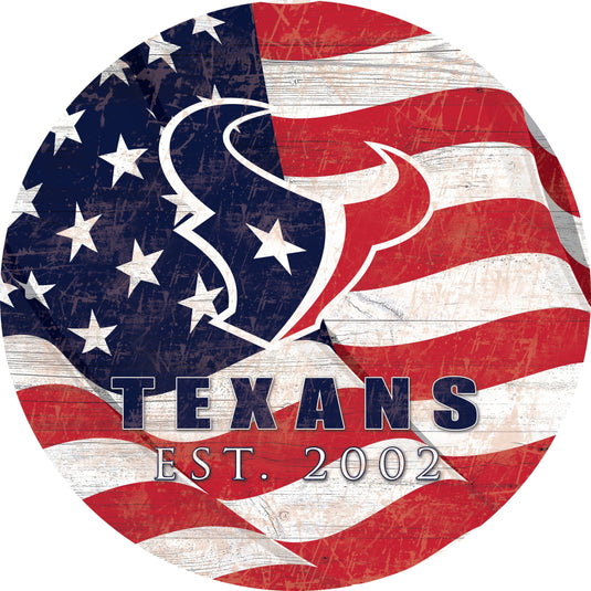 Fan Creations Home Decor Houston Texans Team Color Flag Circle