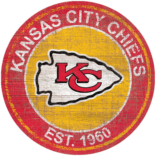 Fan Creations Home Decor Kansas City Chiefs Heritage Logo Round