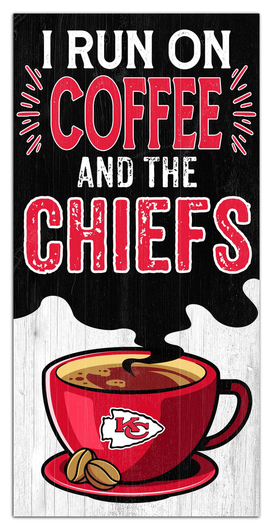 Fan Creations Home Decor Kansas City Chiefs I Run On Coffee 6x12