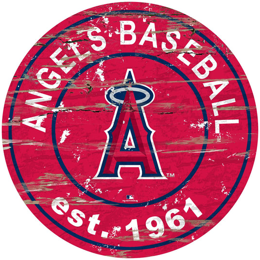 Fan Creations 24" Wall Art Los Angeles Angels Distressed 24" Round Sign