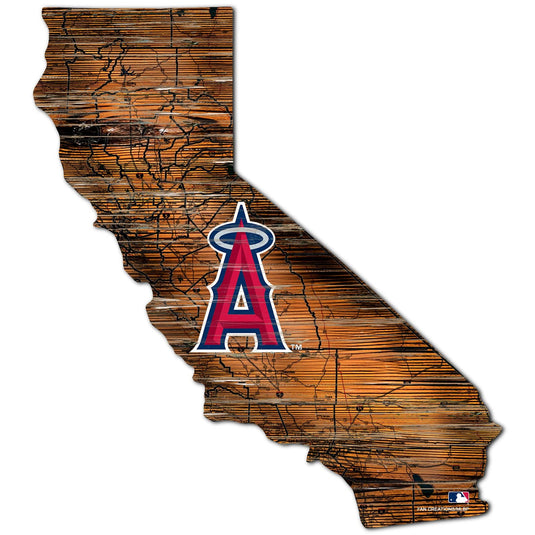 Fan Creations 24" Sign Los Angeles Angels Distressed State With Logo Sign