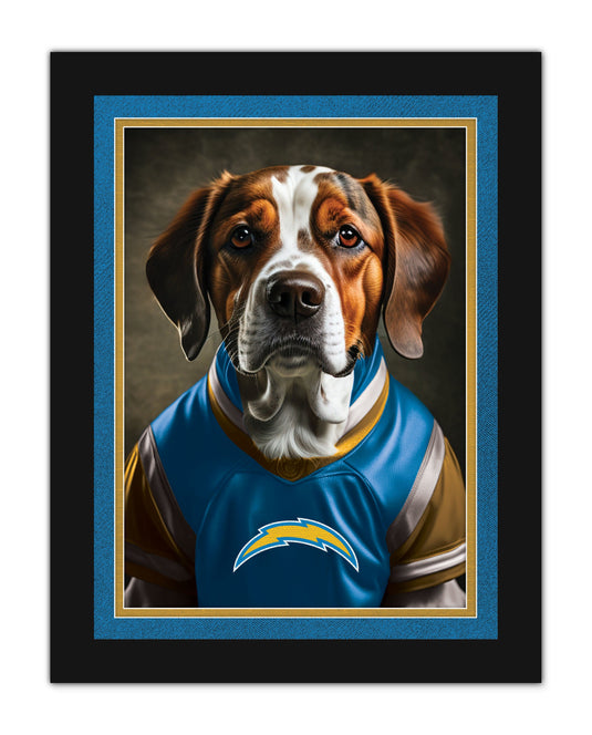 Fan Creations Wall Art Los Angeles Chargers Dog in Team Jersey 12x16