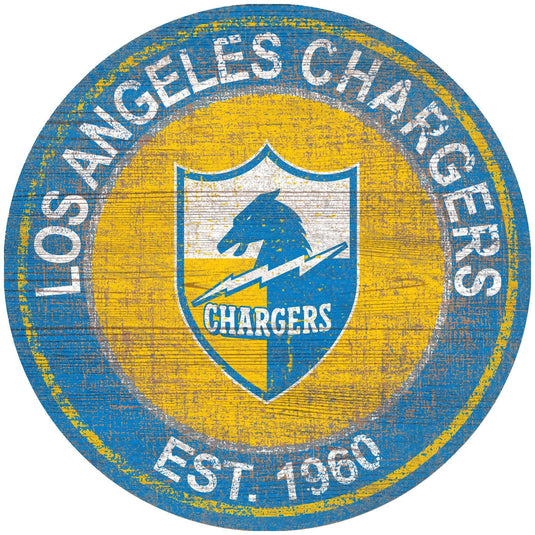 Fan Creations Home Decor Los Angeles Chargers Heritage Logo Round