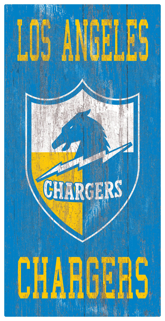 Fan Creations Home Decor Los Angeles Chargers Heritage Logo W/ Team Name 6x12