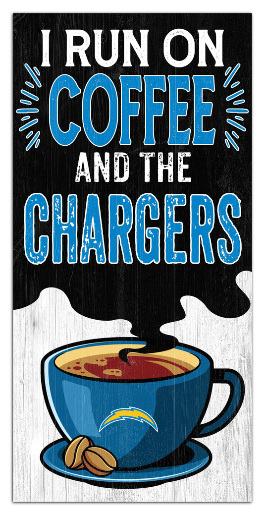 Fan Creations Home Decor Los Angeles Chargers I Run On Coffee 6x12