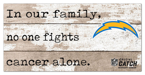 Fan Creations Home Decor Los Angeles Chargers No One Fights Alone 6x12