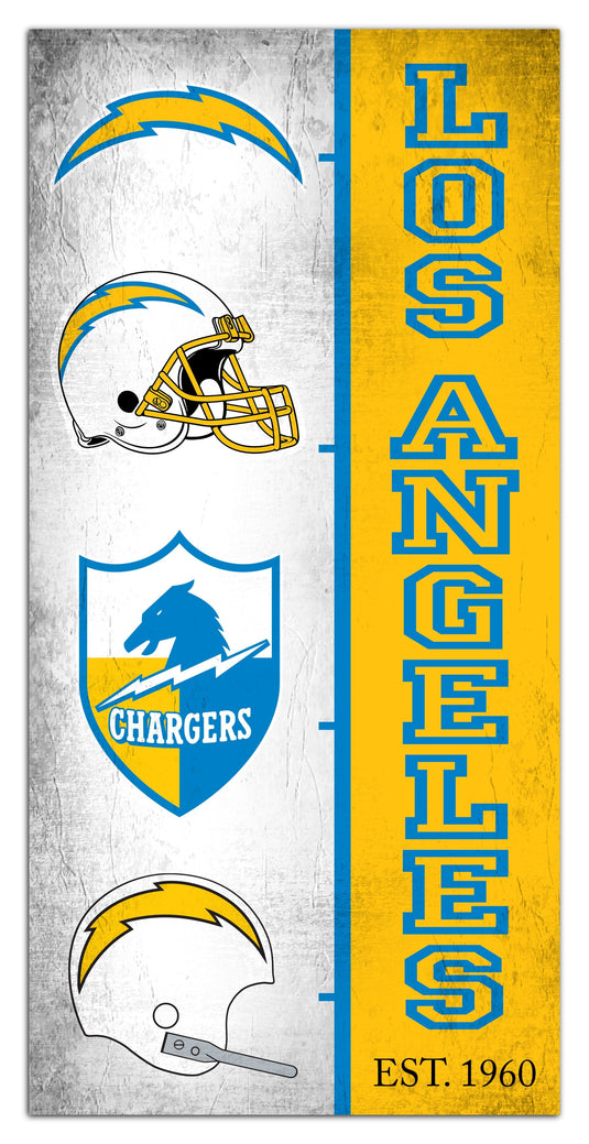 Fan Creations Home Decor Los Angeles Chargers Team Logo Progression 6x12