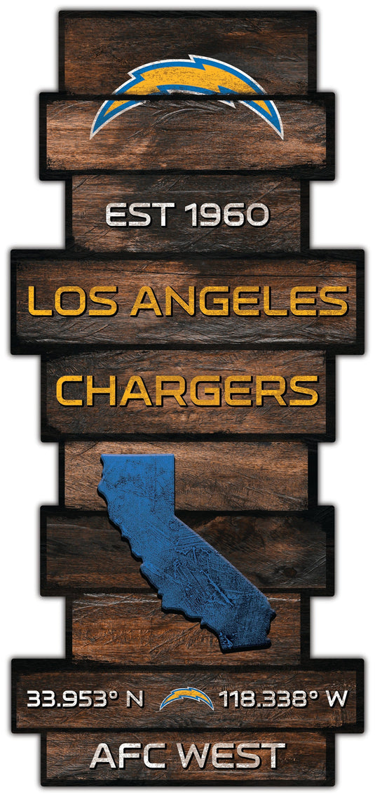 Fan Creations Wall Decor Los Angeles Chargers Wood Celebration Stack