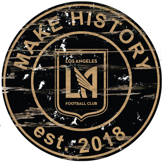 Fan Creations 24" Wall Art Los Angeles FC Distressed 24" Round Sign