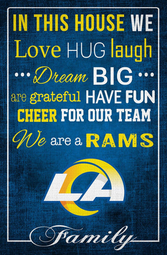 Fan Creations Home Decor Los Angeles Rams   In This House 17x26