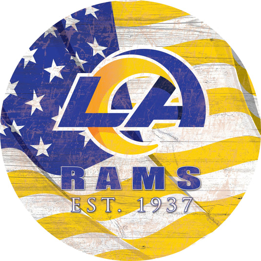 Fan Creations Home Decor Los Angeles Rams Team Color Flag Circle