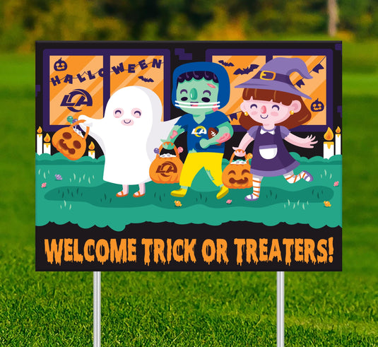 Fan Creations Yard Sign Los Angeles Rams Welcome Trick or Treaters Yard Sign