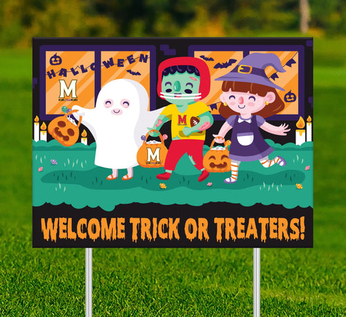 Fan Creations Yard sign Maryland Welcome Trick or Treaters Yard Sign