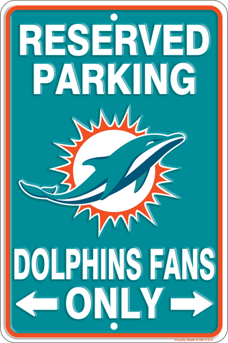 Fan Creations Wall Decor Miami Dolphins Reserved Parking Metal 12x18in