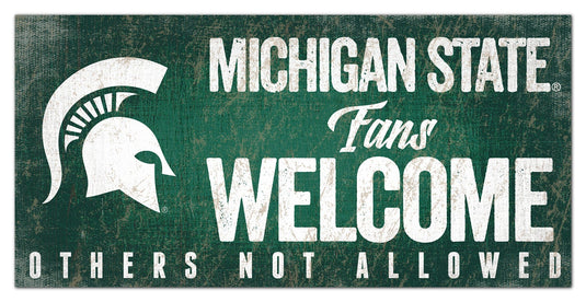 Fan Creations 6x12 Sign Michigan State Fans Welcome Sign