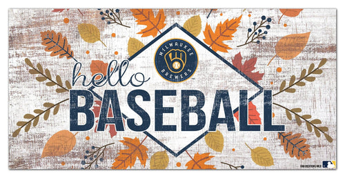 Fan Creations Holiday Home Decor Milwaukee Brewers Hello Baseball 6x12