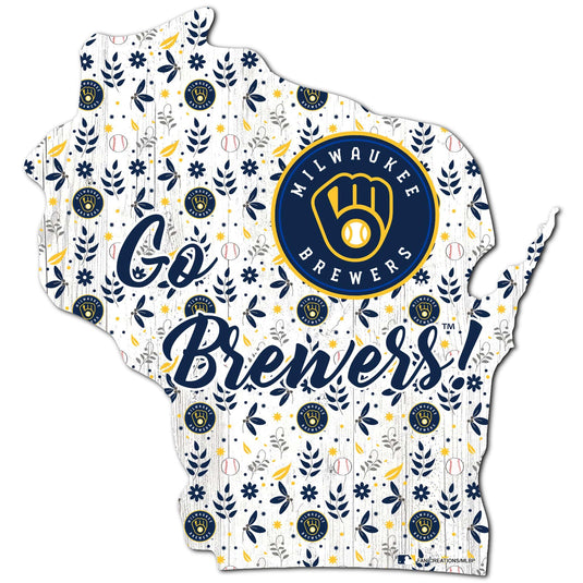 Fan Creations Wall Decor Milwaukee Brewers State Sign 24in