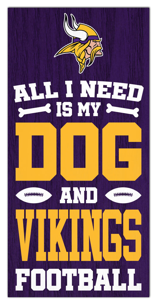 Fan Creations Home Decor Minnesota Vikings All I Need Is My Dog & Football