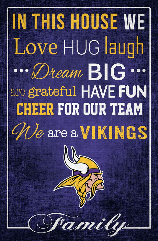 Fan Creations Home Decor Minnesota Vikings   In This House 17x26
