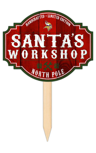 Fan Creations Holiday Home Decor Minnesota Vikings Santa's Workshop Tavern Sign 12in