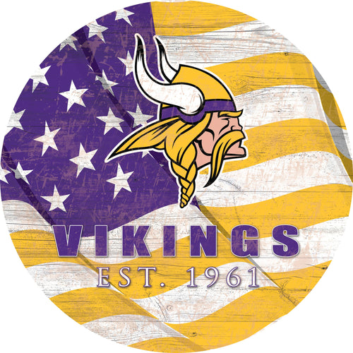 Fan Creations Home Decor Minnesota Vikings Team Color Flag Circle
