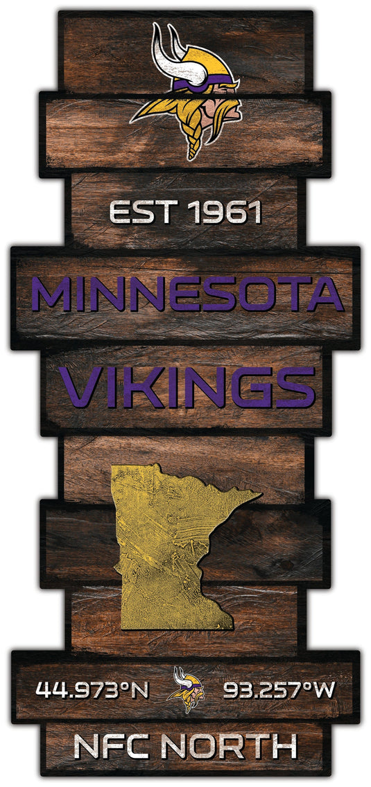 Fan Creations Wall Decor Minnesota Vikings Wood Celebration Stack