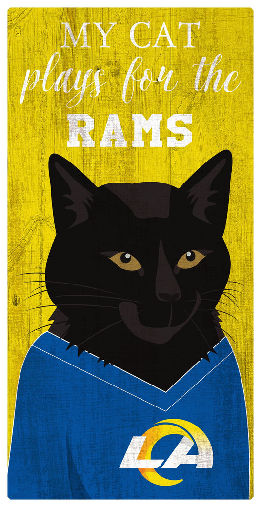 Fan Creations 6x12 Horizontal My Cat Plays For The Los Angeles Rams 6x12 Sign