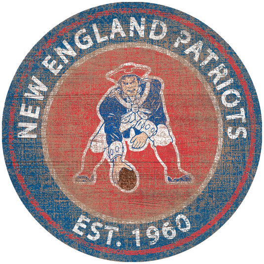 Fan Creations Home Decor New England Patriots Heritage Logo Round
