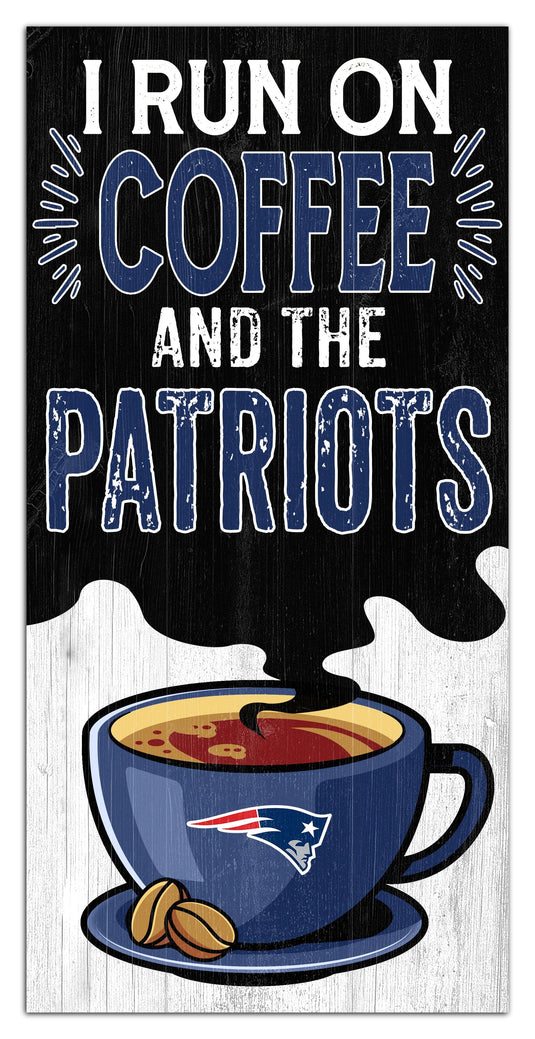 Fan Creations Home Decor New England Patriots I Run On Coffee 6x12
