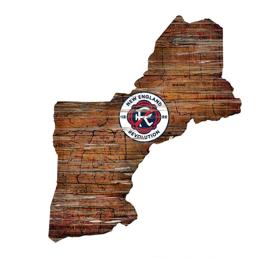 Fan Creations 24" Sign New England Revolution Distressed State With Logo Sign