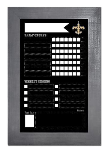 Fan Creations Home Decor New Orleans Saints   Chore Chart Chalkboard 11x19 With Frame