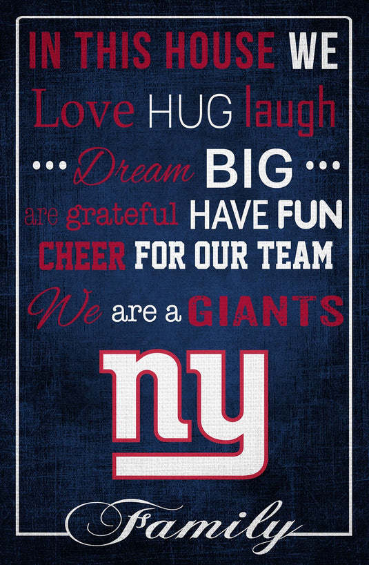 Fan Creations Home Decor New York Giants   In This House 17x26