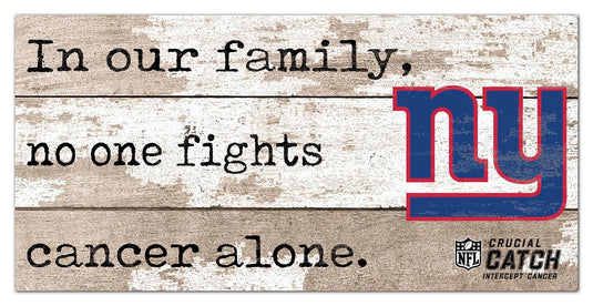 Fan Creations Home Decor New York Giants No One Fights Alone 6x12