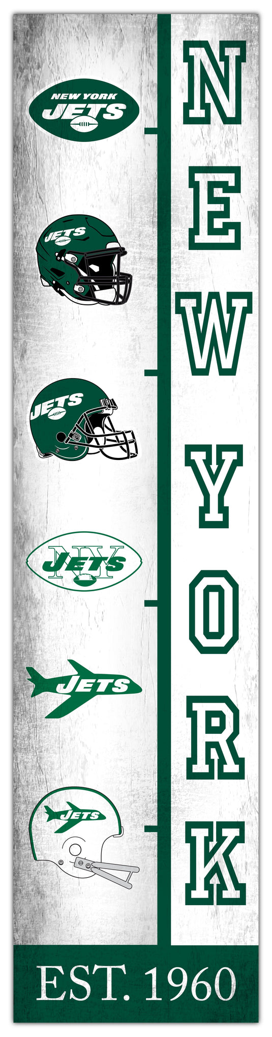 Fan Creations Home Decor New York Jets Team Logo Progression 6x24