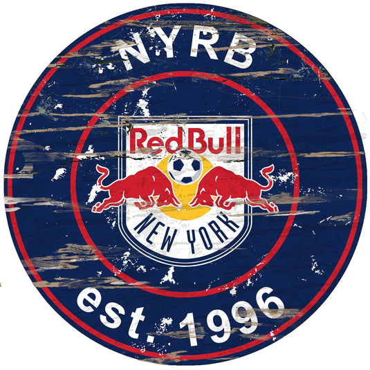Fan Creations 24" Wall Art New York Red Bulls Distressed 24" Round Sign
