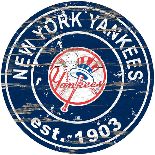 Fan Creations 24" Wall Art New York Yankees Distressed 24" Round Sign