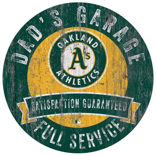 Fan Creations 12" Circle Oakland Athletics Dad's Garage Sign