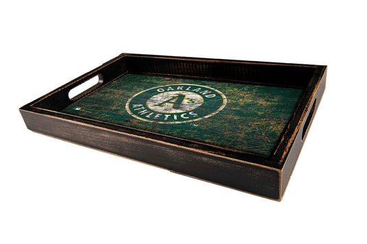 Fan Creations Home Decor Oakland Athletics  Distressed Team Tray With Team Colors