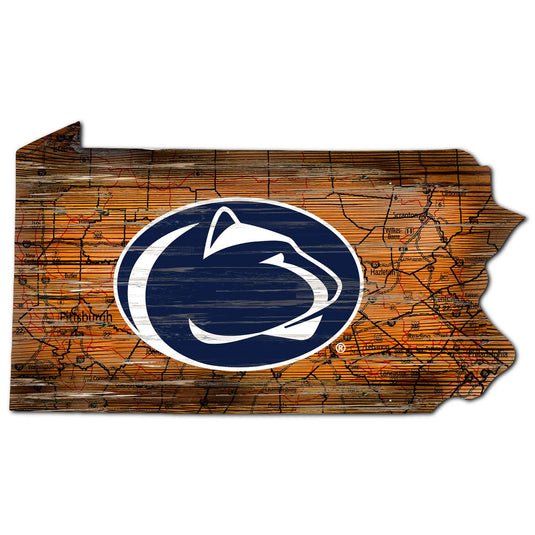 Fan Creations 24" Sign Penn State Distressed State With Logo Sign