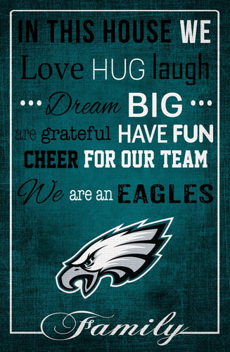 Fan Creations Home Decor Philadelphia Eagles   In This House 17x26