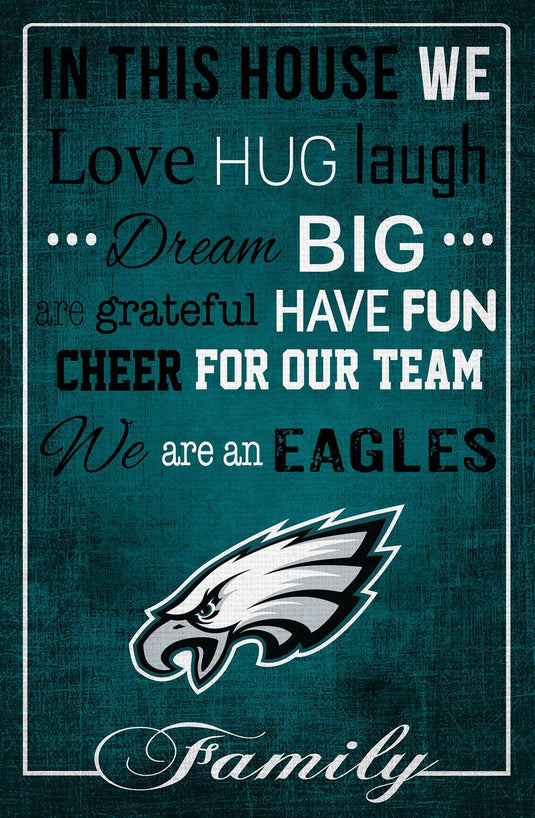 Fan Creations Home Decor Philadelphia Eagles   In This House 17x26
